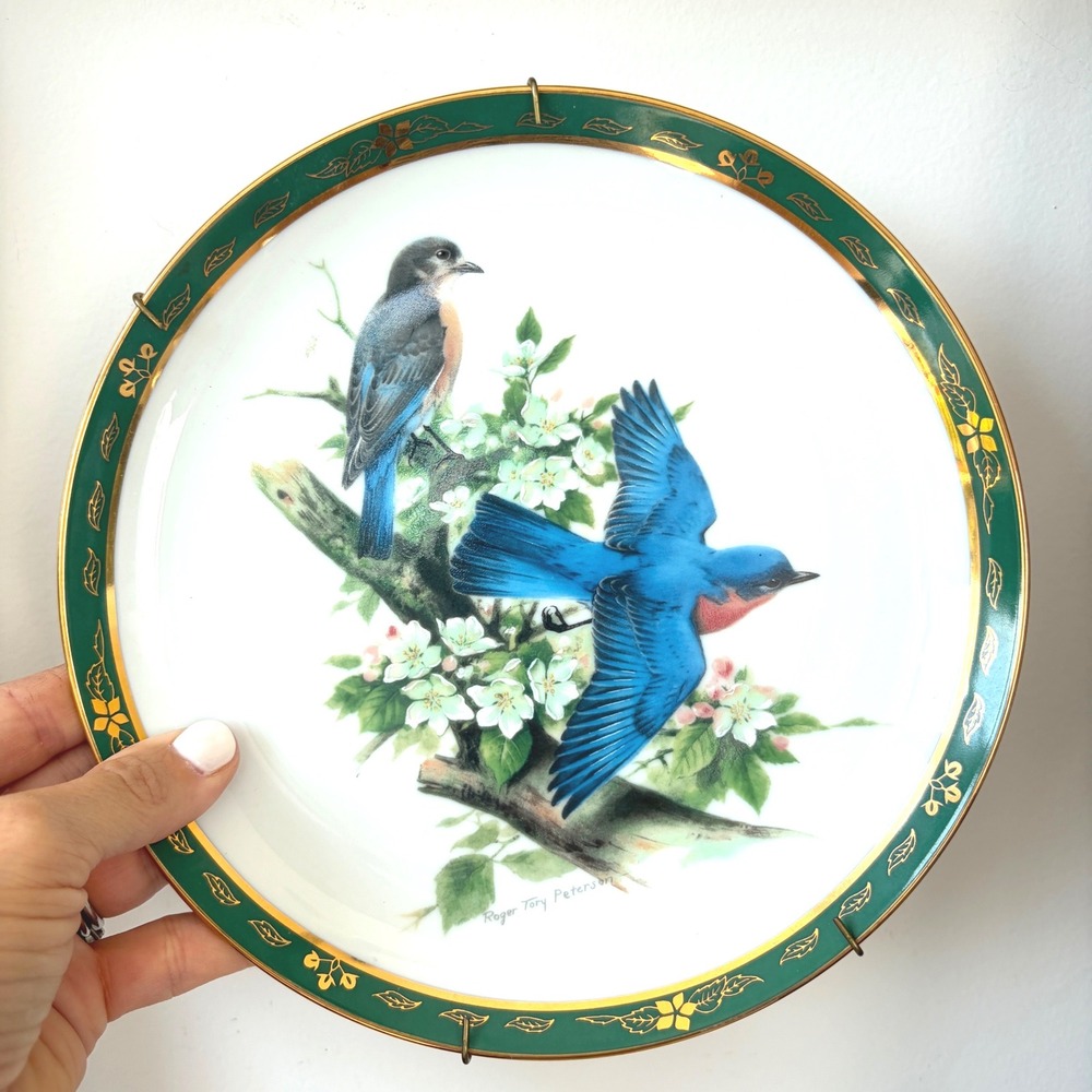 Danbury Mint Roger Tory Peterson Bluebirds Collector Plate Limited Edition 8"